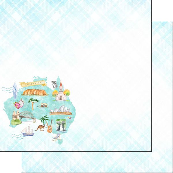 SC Australia Map Icons Paper 12x12