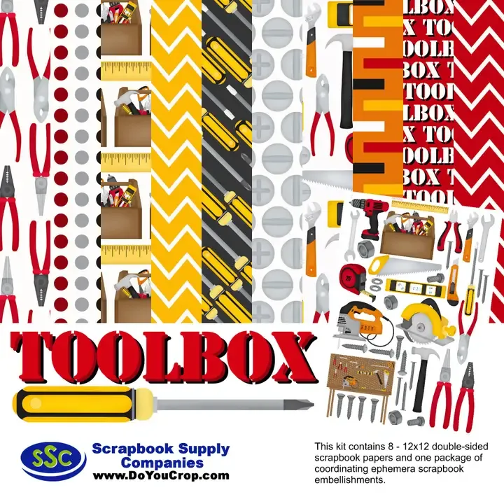 F SSC Toolbox Time 12x12 Scrapbook Kit