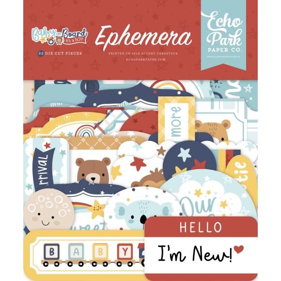 N Echo Park Ephemera Icons, Baby On Board Boy