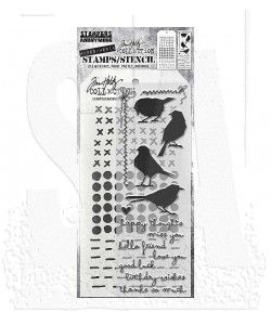 SA Tim Holtz Mixed Media Stamps &amp; Stencil Set THMM182