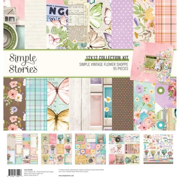 N Simple Stories Collection Kit 12&quot; X12&quot; Simple Vintage Flower Shoppe