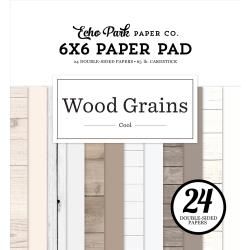 N Echo Park Double-Sided Paper Pad 6&quot; X6&quot; Cool Wood Grains