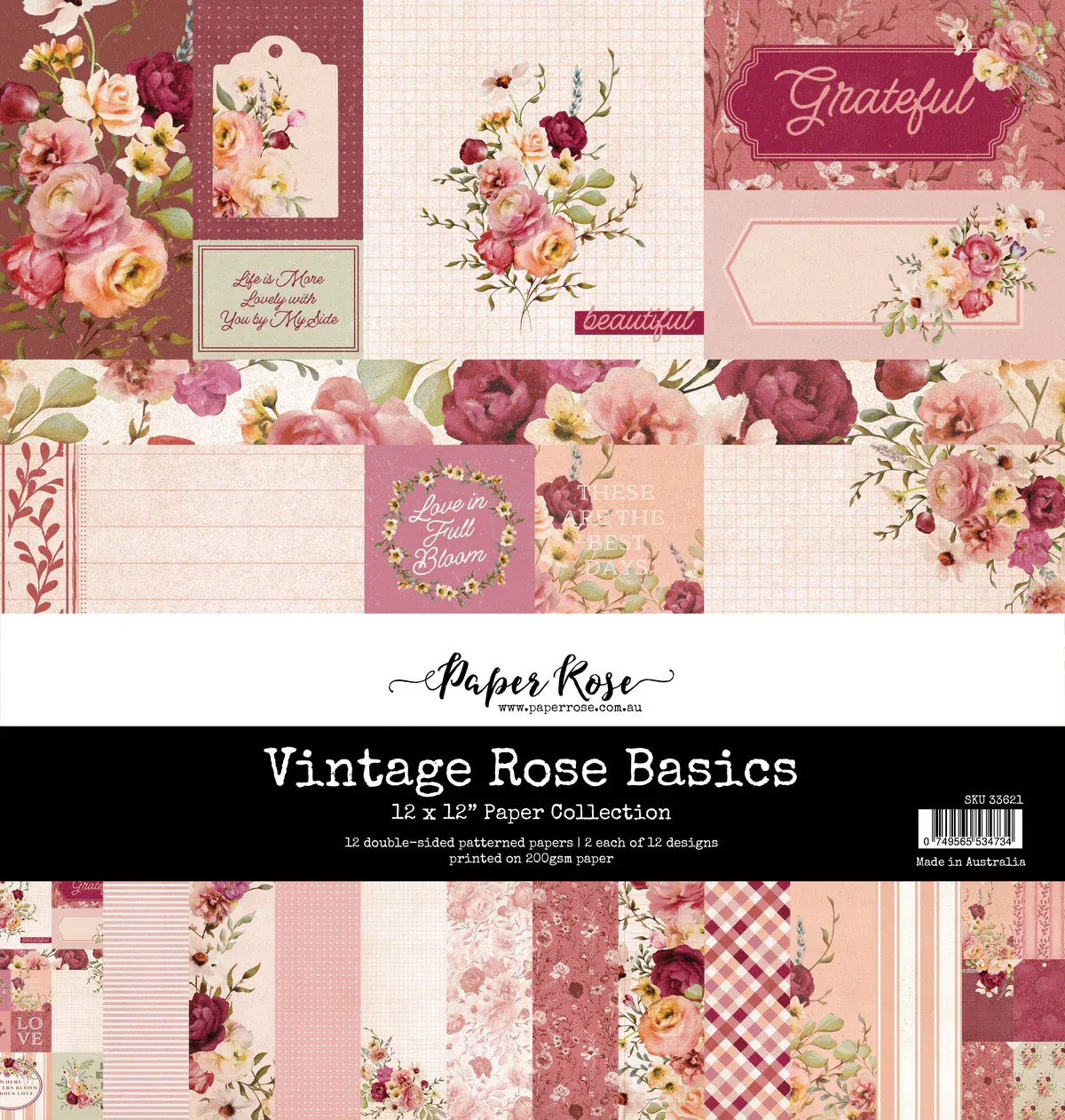 EC Paper Rose Vintage Rose Basics 12x12 Collection