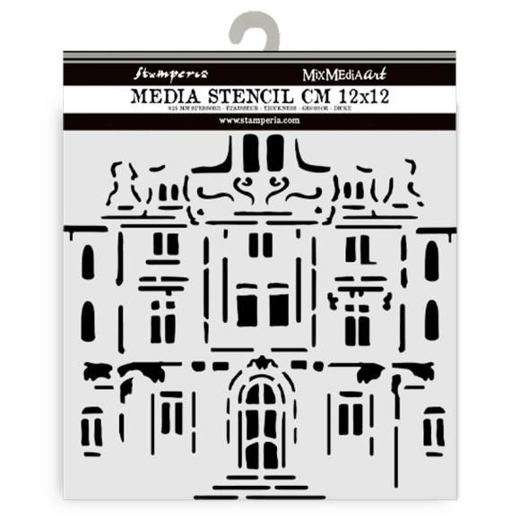 Stamperia Stencil 4.72&quot;X 4.72&quot; Art Of Travelling Palace