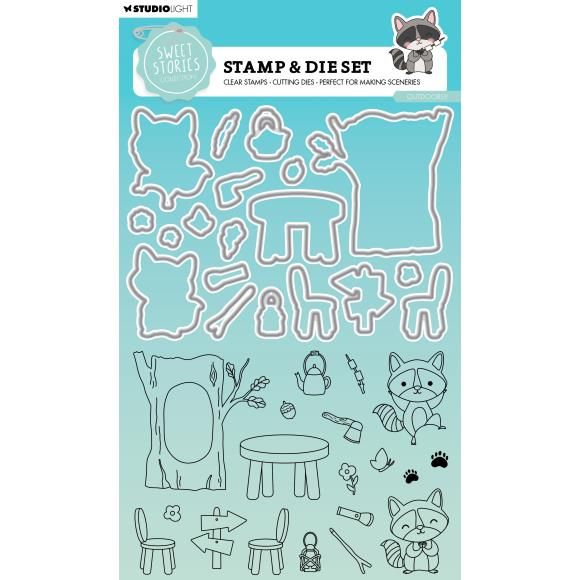 N Studio Light Sweet Stories Stamps &amp; Cutting Dies Nr.74 Outdoorsy