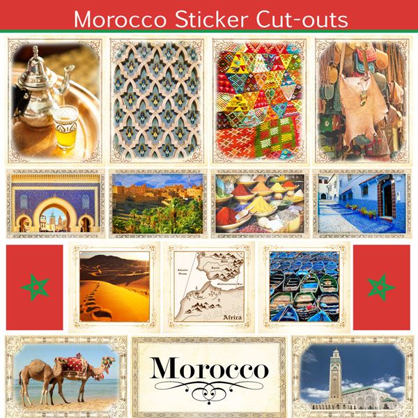SC Morocco Sightseeing Picture Cut-Outs Sticker