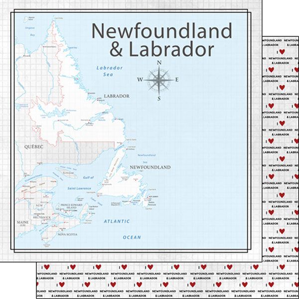 SC Newfoundland &amp; Labrador Adventure Map Double-Sided Paper