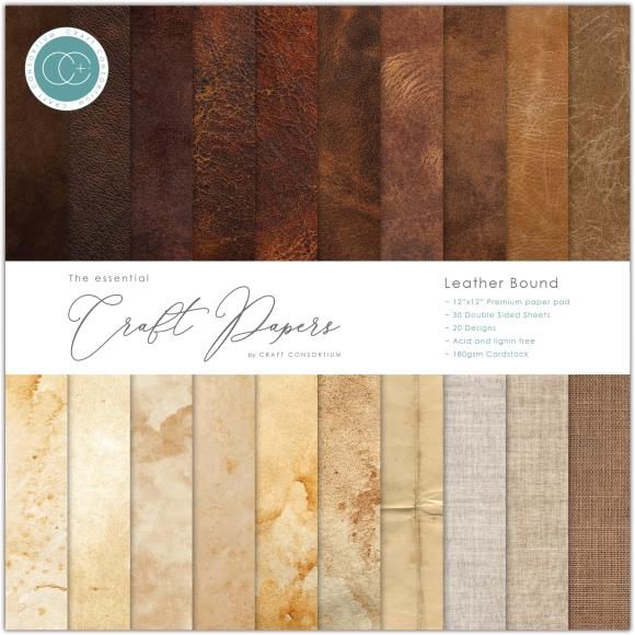 N Craft Consortium Double-Sided Paper Pad12&quot; X12&quot; 30/Pkg Leather Bound