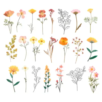 SB Rosie&#39;s Studio Golden Afternoon Diecut Floral Stickers