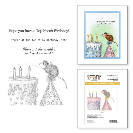 SB Top Notch Birthday Cling Rubber Stamp Set From The House-Mouse Creative Day Collection
