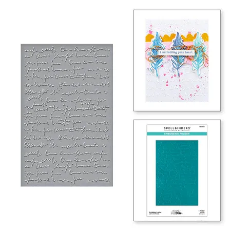 SB Scribbled Letter Embossing Folder From The Collaged Birds Collection By Dina Wakely