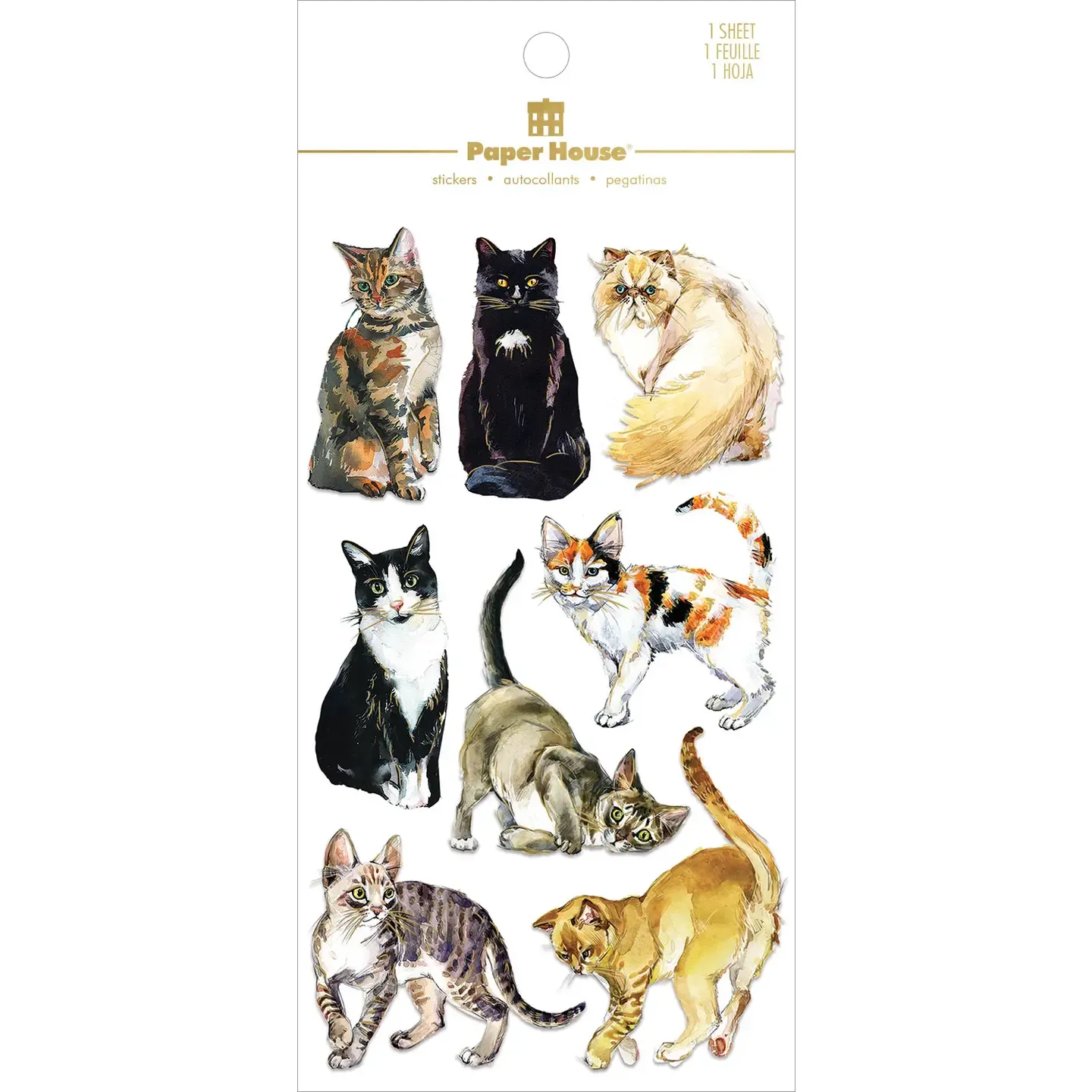 F Paper House Cats Dimensional Sticker