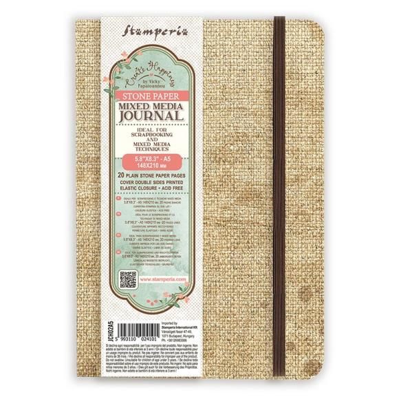 N Create Happiness Stone Paper Mixed Media Journal A5 20 Blank Pages