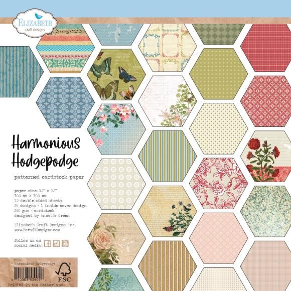 N Elizabeth Craft Double-Sided Cardstock Pack 12&quot; X12&quot; Harmonious Hodgepoge