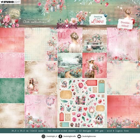 N Jenine&#39;s Mindful Art Designer Paper Pad 12&quot; X12&quot; Nr. 288
