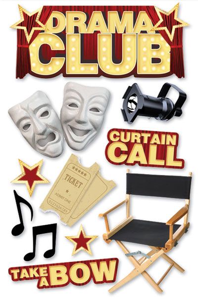 F Paper House Drama Club Dimensional Sticker