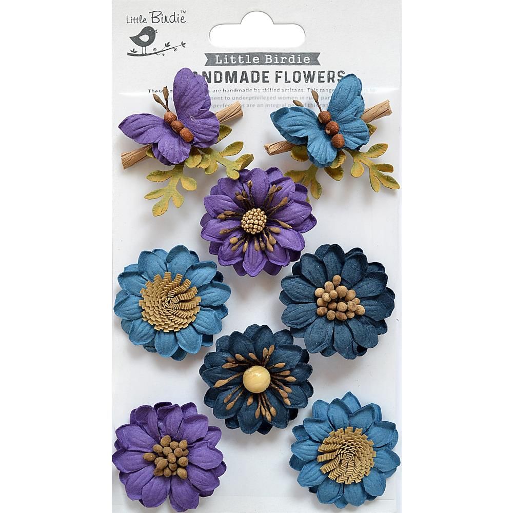 N Little Birdie Arcadia Paper Flowers 8/Pkg Purple Passion