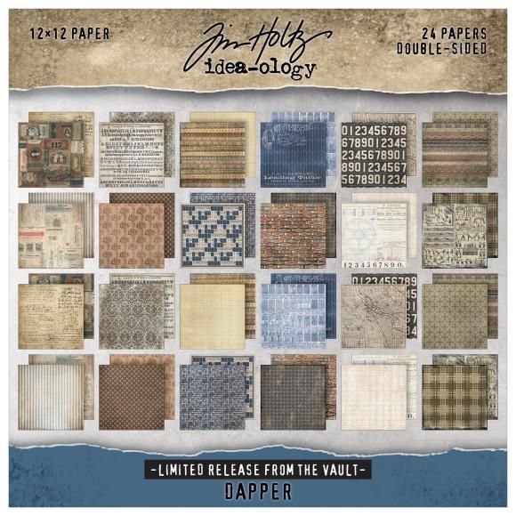 Tim Holtz Paper Stash 2025 Vault Release 12&quot; X12&quot; Dapper