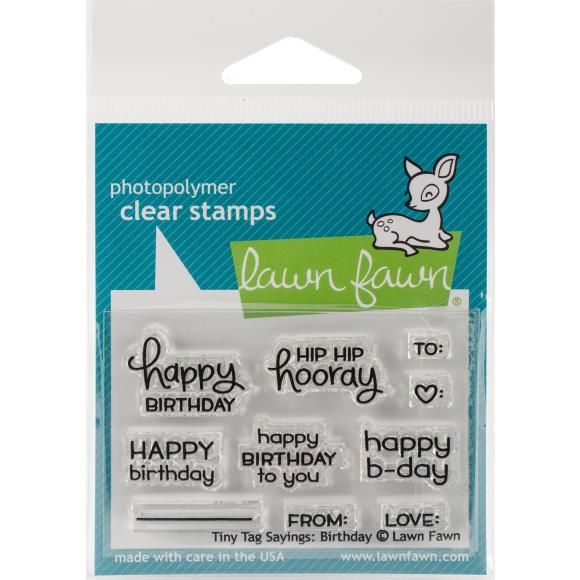N Lawn Fawn Clear Stamps 3&quot;X2&quot; Tiny Tag Sayings: Birthday