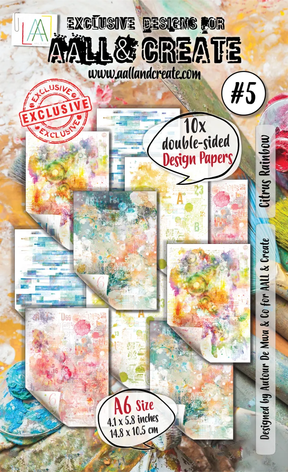 EC AALL And Create A6 Design Paper Citrus Rainbow