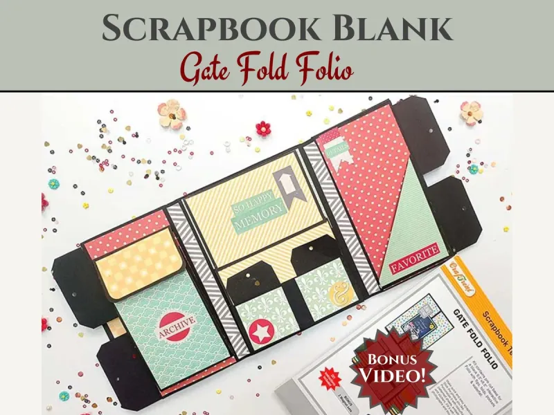 EC CrafTreat Scrapbook Blanks Gate Fold Folio Kraft Color