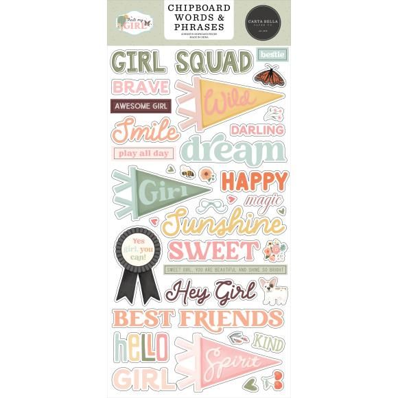 N Carta Bella Chipboard 6&quot; X13&quot; Words &amp; Phrases That&#39;s My Girl