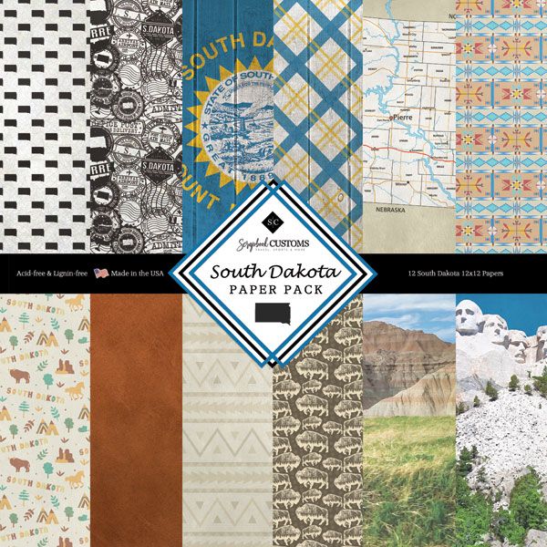 SC South Dakota Paper Pack DS - 12x12 double-sided pack