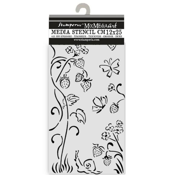 N Stamperia Stencil 4.72&quot; X8.84&quot; Hidden Grove Strawberries