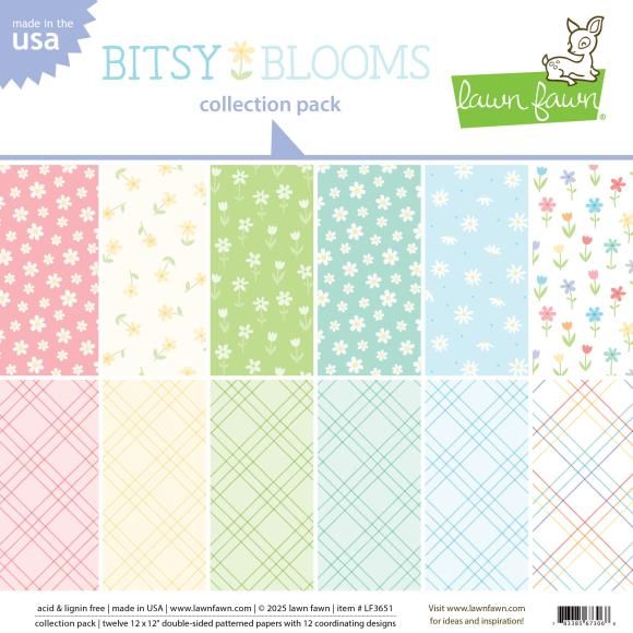 N Lawn Fawn Double-Sided Collection Pack 12&quot; X12&quot; Bitsy Blooms