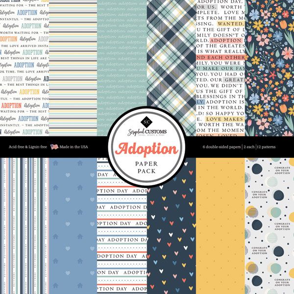 SC Adoption Paper Pattern Pack 12x12 DS - 12x12 double-sided pack.