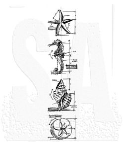 SA Tim Holtz Blueprint Strip Stamps Nautical