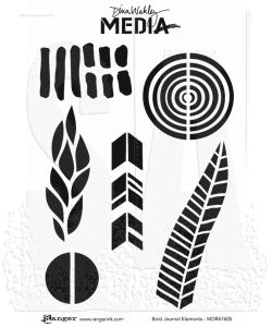 SA Dina Wakley Media Cling Mount Stamps Bold Journal Elements