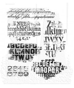 SA Tim Holtz Cling Stamps Faded Type