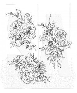 SA Tim Holtz Cling Stamps Floral Outlines