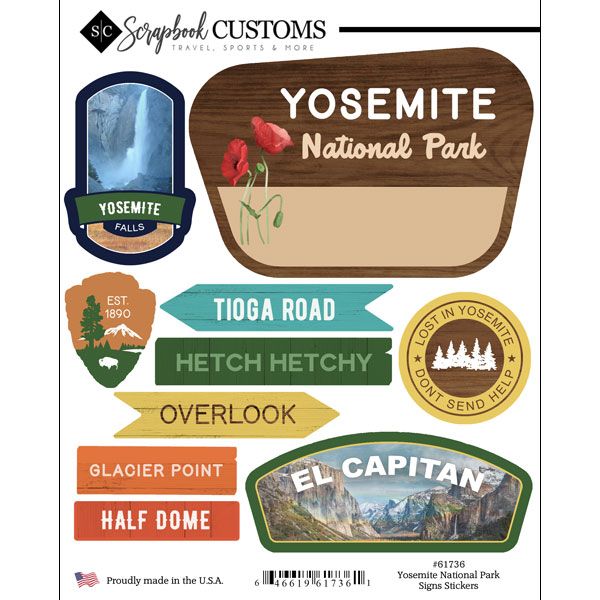 SC Yosemite National Park Signs Stickers