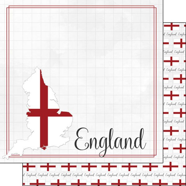SC England Adventure Border Double Sided Paper 12&quot; X12&quot;