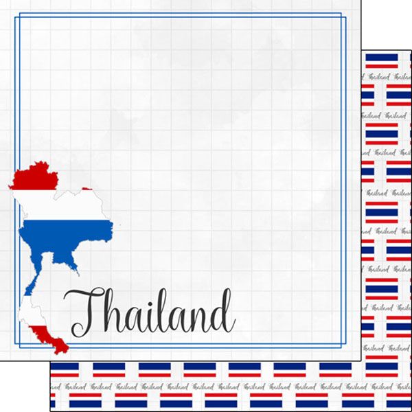 SC Thailand Adventure Border Double Sided Paper 12&quot; X12&quot;
