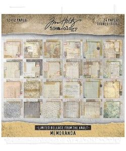 Tim Holtz Paper Stash 2025 Vault Release 12&quot; X12&quot; Memoranda