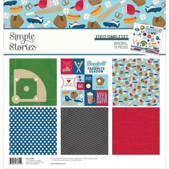 N Simple Stories Collection Kit 12&quot; X12&quot; Baseball
