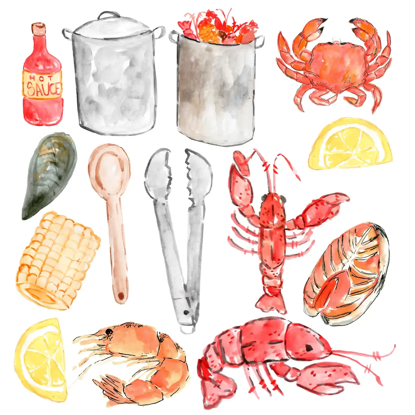 F SSC Seafood Boil Scrapbook Embellishments