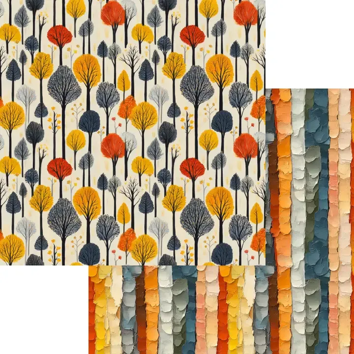 F SSC Indigo Fall Collection Fall In Love 12x12 Double-Sided Scrapbook Paper