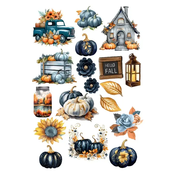 F SSC Indigo Fall Collection Laser Cut Scrapbook Ephemera Embellishments