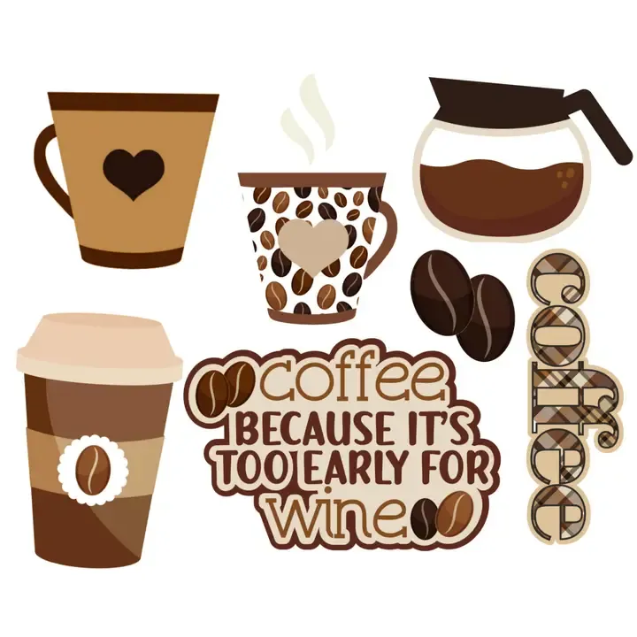 F SSC Coffee Lover Scrapbook Embellishments