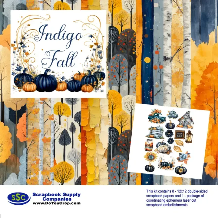 F SSC Indigo Fall 12&quot; X12&quot; Paper Pack
