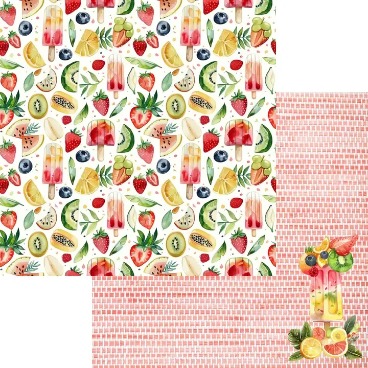 F SSC Summer At The Pool Fruit Bars 12&quot; X12&quot; Paper