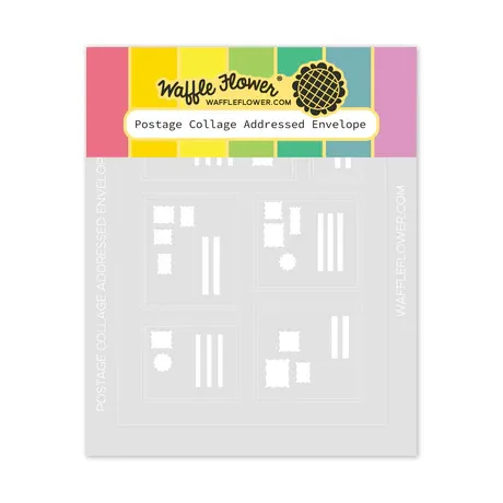 WF Postage Collage Addressed Envelope Stencil