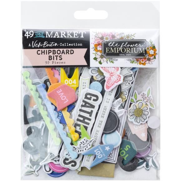 N 49 And Market Chipboard Bits 92/Pkg The Flower Emporium