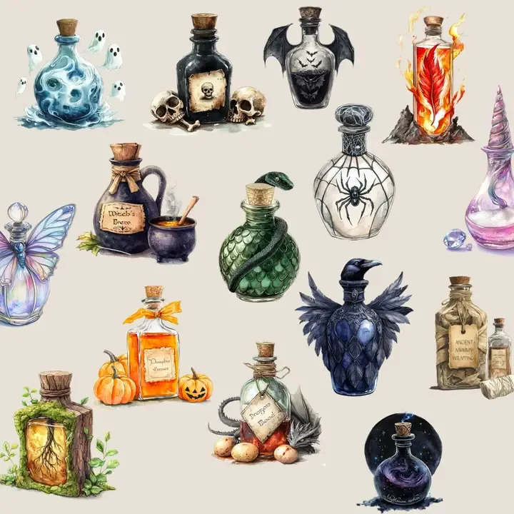 F CoraCreaCrafts Magic Bottles Sticker Pack