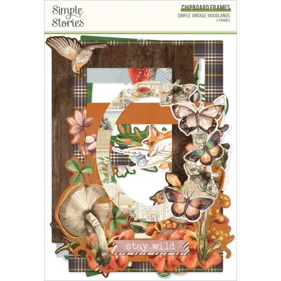 N Simple Stories Simple Vintage Woodlands Chipboard Frames