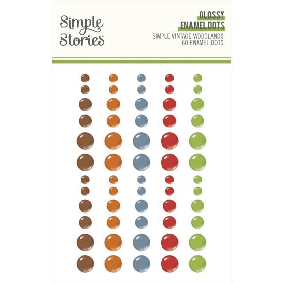 N Simple Stories Simple Vintage Woodlands Gloss Enamel Dots 60/Pkg